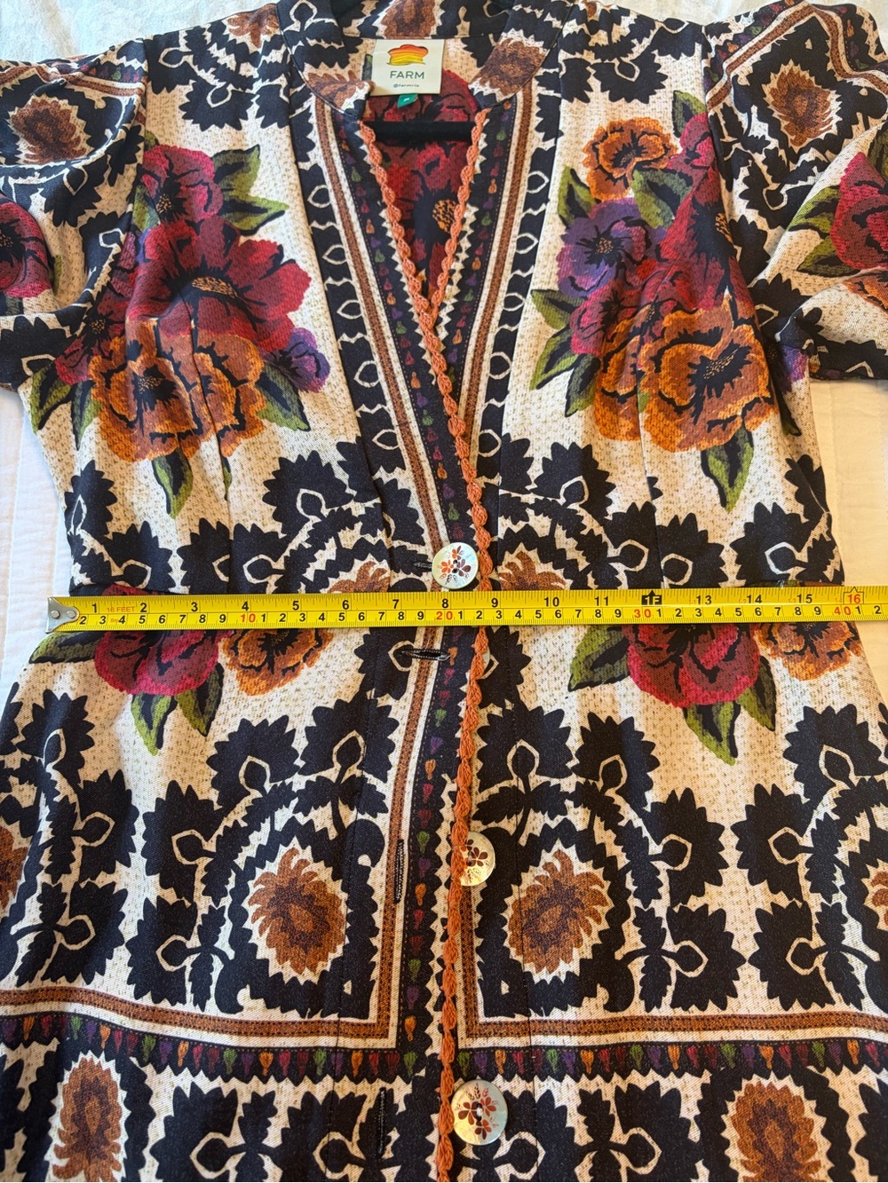 Farm Rio Flower Tapestry Maxi Dress – Size Medium – Floral Boho Midi/Maxi - Picture 8 of 8